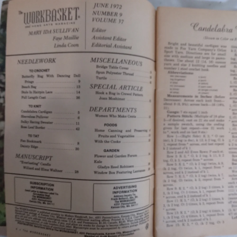 Vintage The Workbasket Magazine Patterns Recipes Ephemera Craft Crafting
